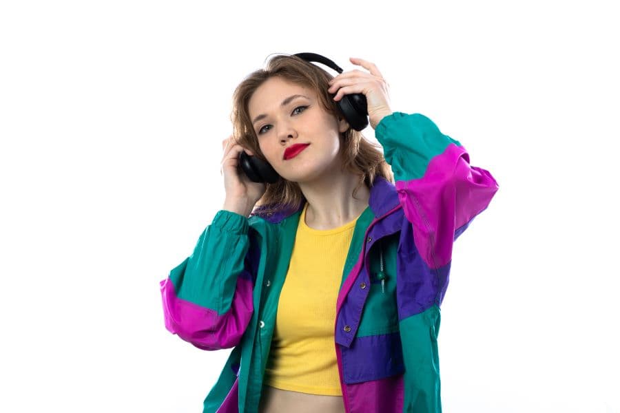 Girl wearing a modern noise-cancelling gaming headset