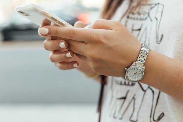 Woman scrolling on a smartphone