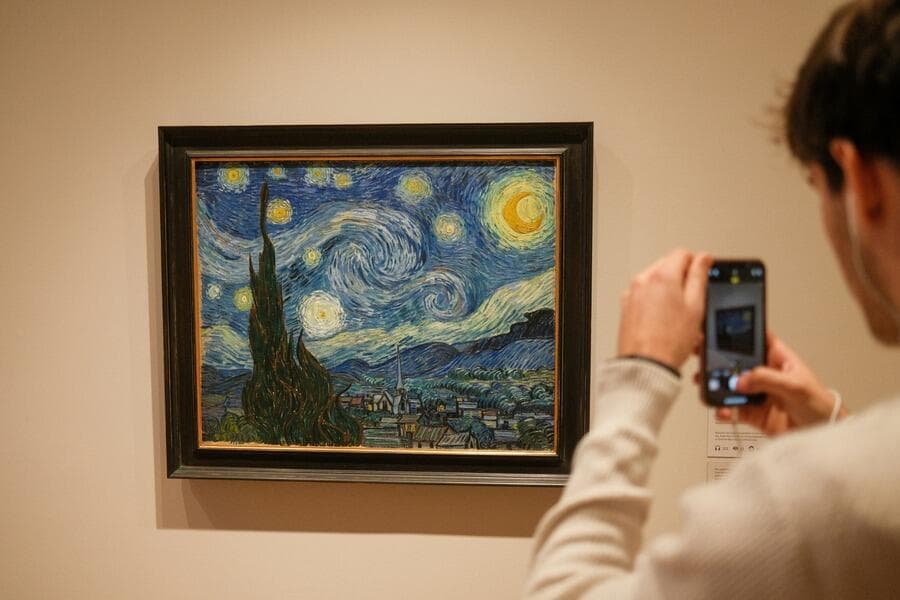 Van Gogh's painting 'The Starry Night', possibly reflecting inner turmoil potentially related to tinnitus.